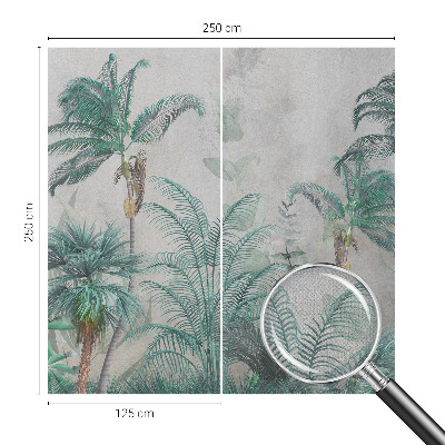 Peel and stick wall mural for bedroom with an exotic oasis design