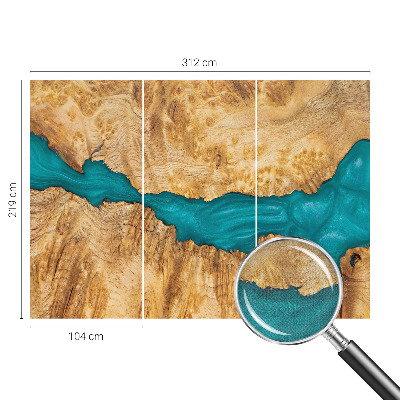 3D wall mural Wood and resin