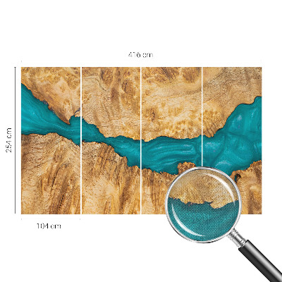 3D wall mural Wood and resin