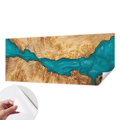 3D wall mural with a wood and resin design