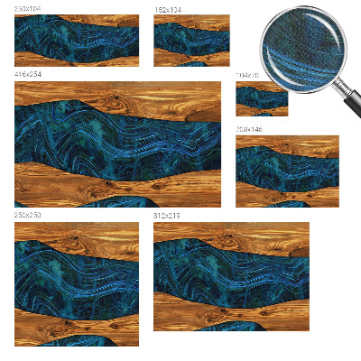 Nursery wall mural with a blue wood pattern
