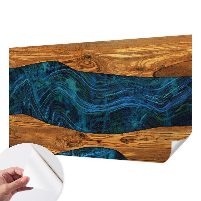 Nursery wall mural Blue wood