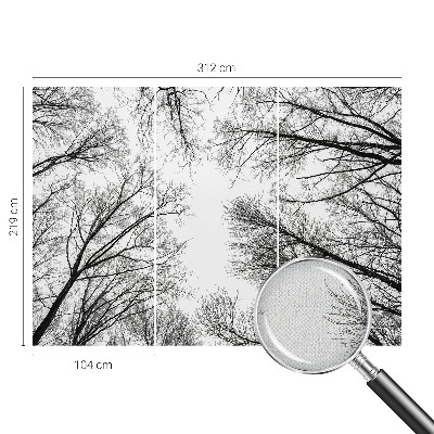 Children's wall mural with bare branches design