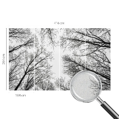 Children's wall mural with bare branches design