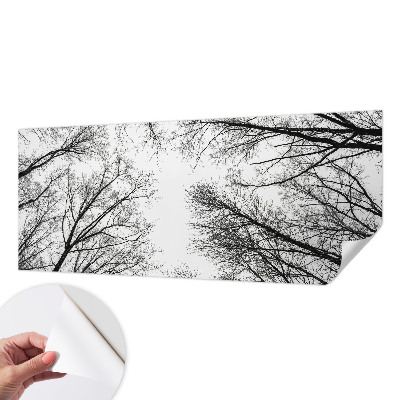 Children's wall mural with bare branches design