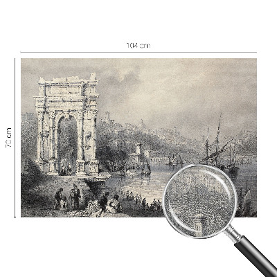 Peel and stick wall mural with a seascape design