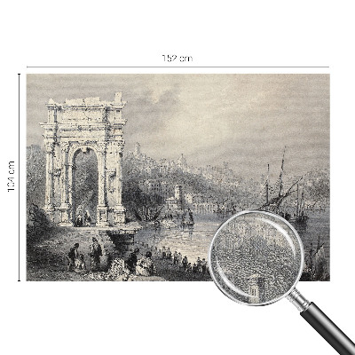Peel and stick wall mural with a seascape design