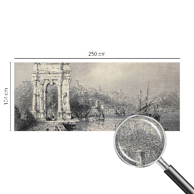 Peel and stick wall mural with a seascape design