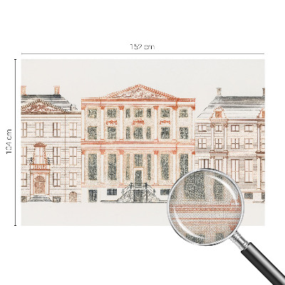 Baby room wall mural with a classic buildings design