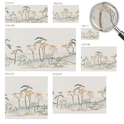 3D wall mural depicting a peaceful landscape