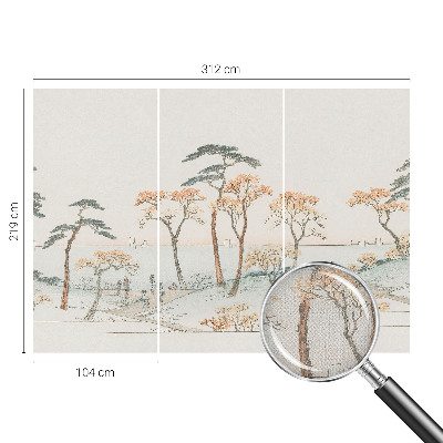 3D wall mural depicting a peaceful landscape