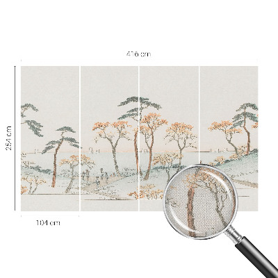 3D wall mural depicting a peaceful landscape
