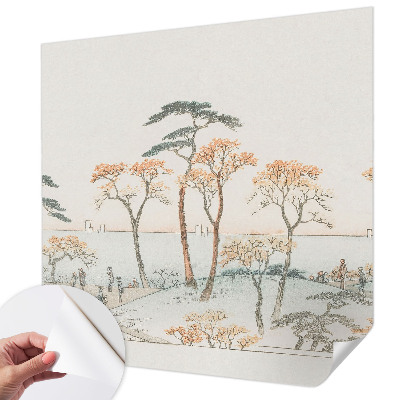 3D wall mural depicting a peaceful landscape