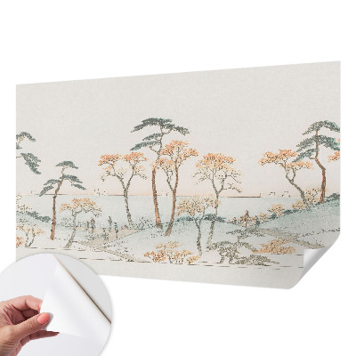 3D wall mural depicting a peaceful landscape