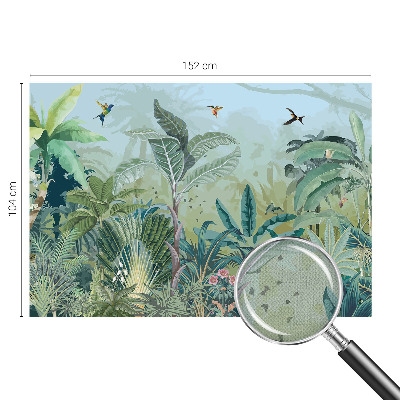 Self-adhesive wall mural with a tropical nature motif
