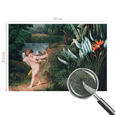Peel and stick wallpaper mural featuring an adorable cupid design