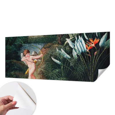 Peel and stick wallpaper mural featuring an adorable cupid design
