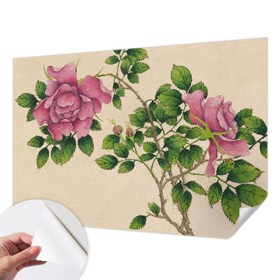 Self-adhesive photo wallpaper with a romantic roses design