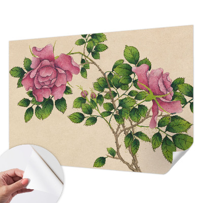 Self-adhesive photo wallpaper with a romantic roses design