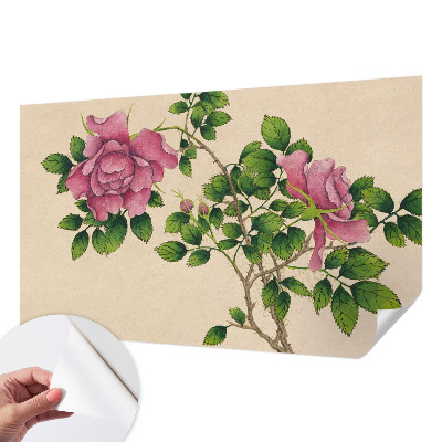 Self-adhesive photo wallpaper with a romantic roses design