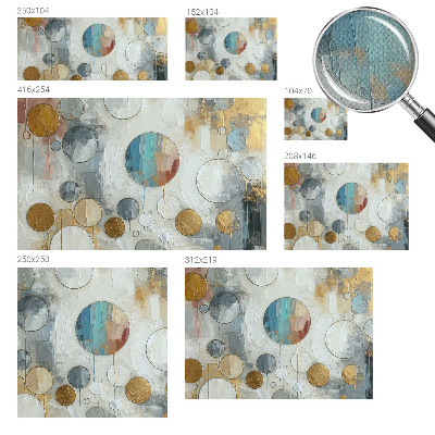 Stick-on wall mural with a geometric circles design