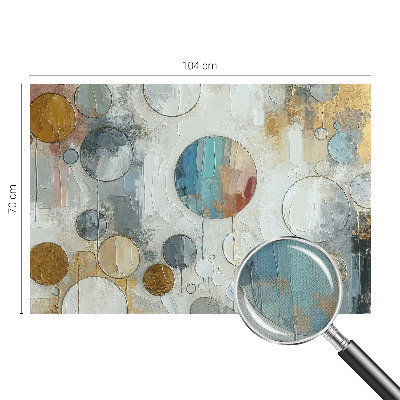 Stick-on wall mural with a geometric circles design