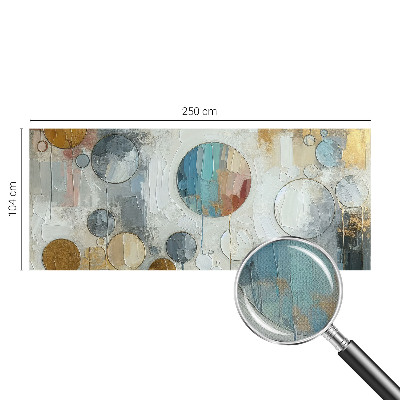 Stick-on wall mural with a geometric circles design