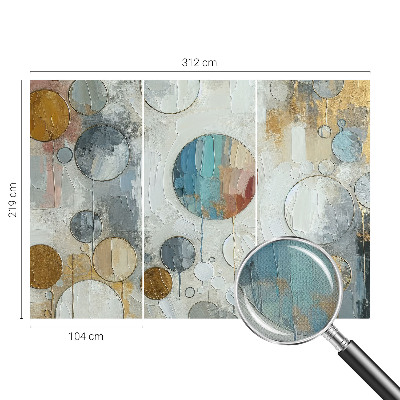 Stick-on wall mural with a geometric circles design