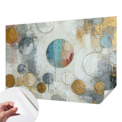 Stick-on wall mural with a geometric circles design