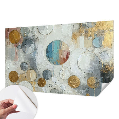 Stick-on wall mural with a geometric circles design