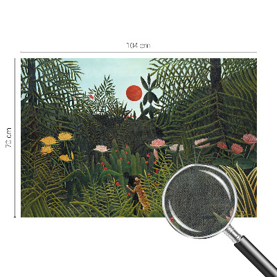 Removable wall mural with an exotic landscape design
