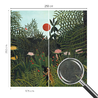 Removable wall mural with an exotic landscape design