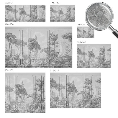 Removable wall mural wallpaper featuring an atmospheric nature scene