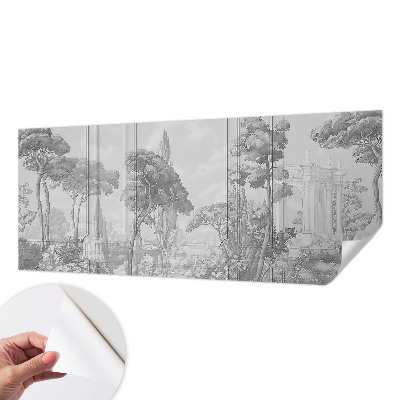 Removable wall mural wallpaper featuring an atmospheric nature scene