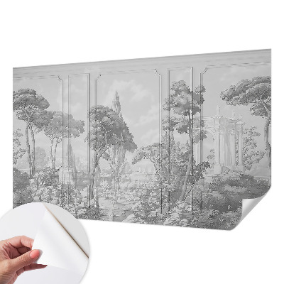 Removable wall mural wallpaper featuring an atmospheric nature scene
