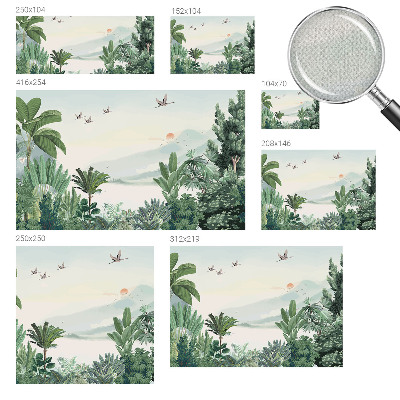 Peel and stick wall mural for living room Tropical oasis