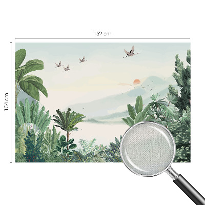 Peel and stick wall mural for living room Tropical oasis