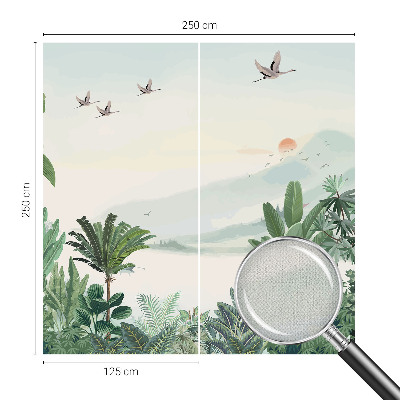 Peel and stick wall mural for living room Tropical oasis