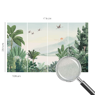 Peel and stick wall mural for living room Tropical oasis
