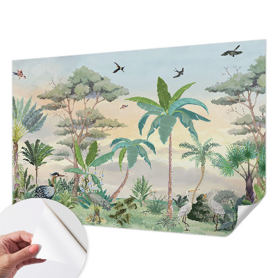Peel and stick wall mural for bedroom Exotic flora