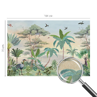 Peel and stick wall mural for bedroom with an exotic flora design