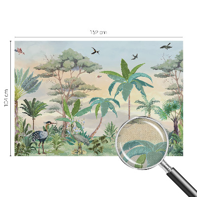 Peel and stick wall mural for bedroom with an exotic flora design