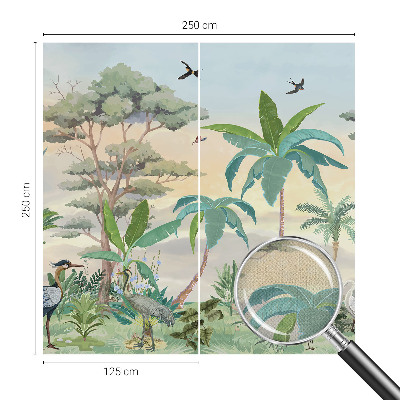 Peel and stick wall mural for bedroom with an exotic flora design