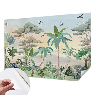 Peel and stick wall mural for bedroom Exotic flora