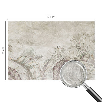 Baby room wall mural with a decorative leaves pattern