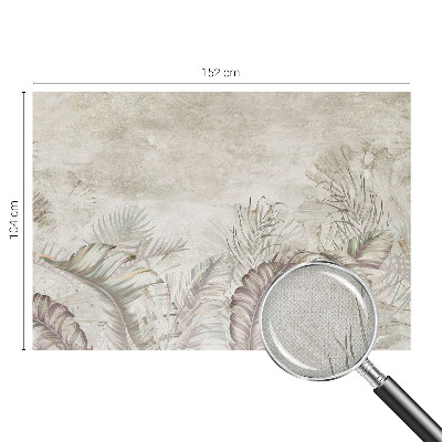 Baby room wall mural with a decorative leaves pattern
