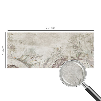 Baby room wall mural with a decorative leaves pattern