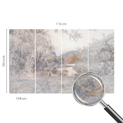 Nursery wall mural with the 