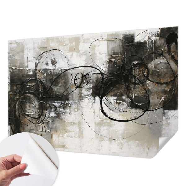 Children's wall mural with an abstract vortex design