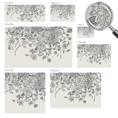 Peel and stick wall mural with a floral pattern